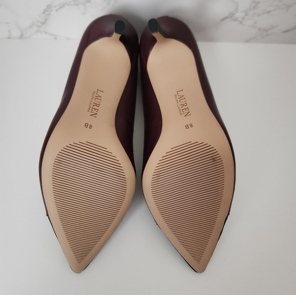 NWOB Lauren Ralph Lauren | Lindella Leather Black Velvet Cap Toe Pumps - Size 8 - Picture 7 of 10